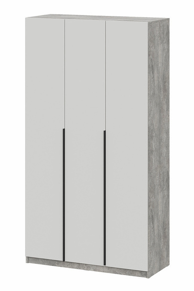Шкаф 3-створчатый ШК 5 (1200) Цемент светлый/Белый шагрень