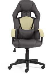 Кресло DRIVER кож/зам/ткань, металлик/фисташковый, 36/25