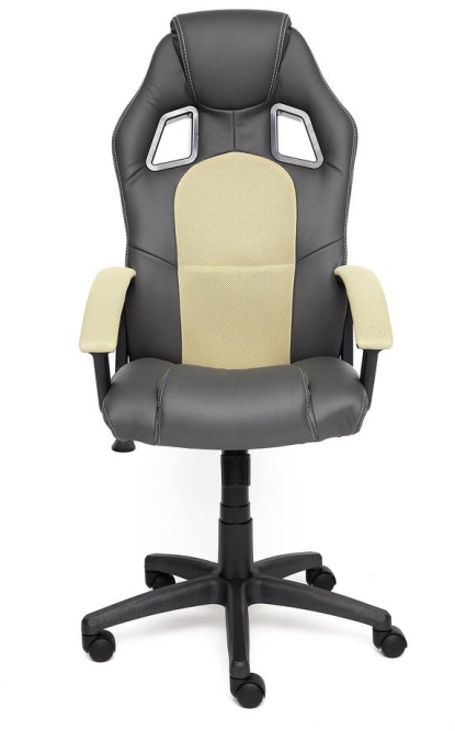 Кресло DRIVER кож/зам/ткань, металлик/фисташковый, 36/25