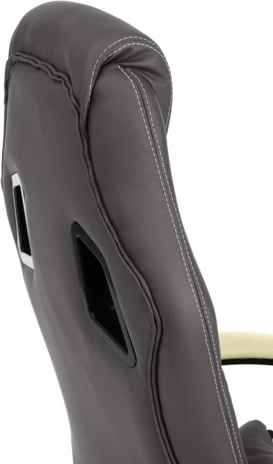 Кресло DRIVER кож/зам/ткань, металлик/фисташковый, 36/25