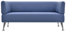Диван мягкий трехместный "Норд", "V-700", 1560х720х730 мм, c подлокотниками, экокожа, голубой