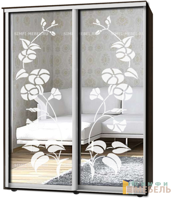 Шкаф-купе 2х дв Стандарт Пескоструй № 51