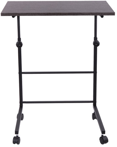 Стол BRABIX "Smart CD-013", 600х420х745-860 мм, ЛОФТ, регулируемый, колеса, металл/ЛДСП ясень, каркас черный, 641883