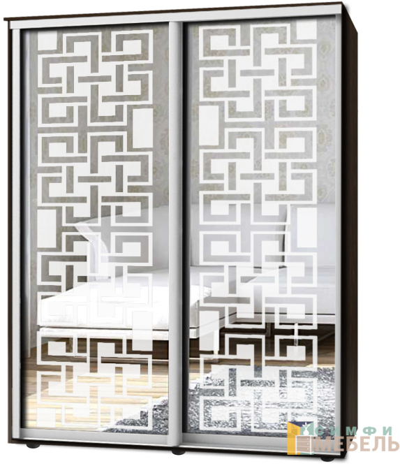 Шкаф-купе 2х дв Стандарт Пескоструй № 82+82