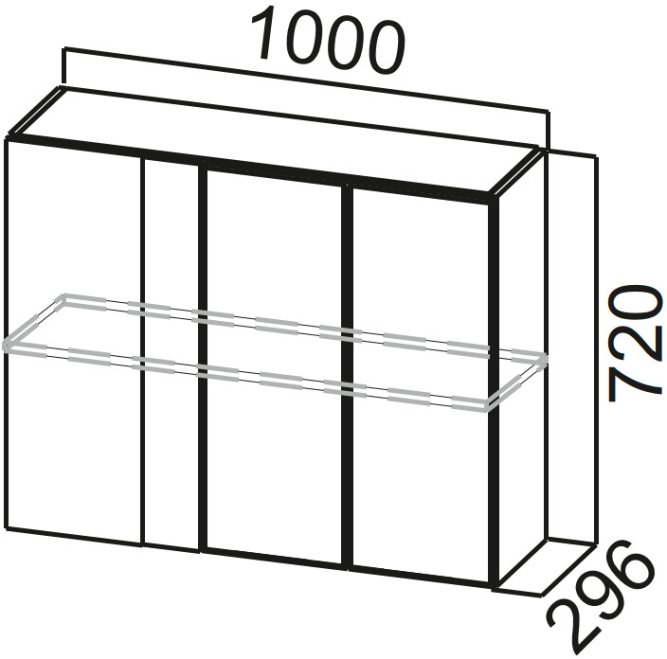 Шкаф навесной 1000у (угловой) Модерн Нью