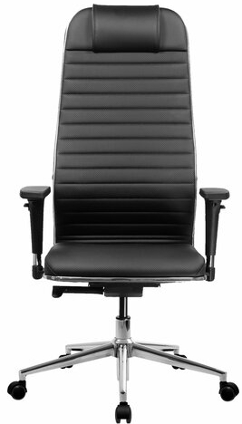 Кресло МЕТТА "ErgoLife" 10 B1-117D, хром, синхромеханизм, 2D-подлокотники, экокожа, черное