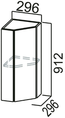 Шкаф навесной Ш300тз (торцевой закрытый) Грейвуд