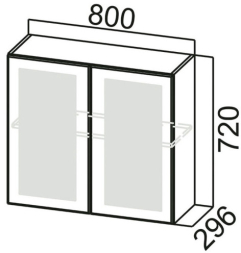 Шкаф навесной со стеклом Ш800с Прованс