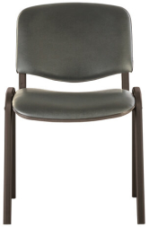 Стул для персонала и посетителей BRABIX "Iso CF-005", черный каркас, кожзам серый, 531979
