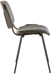 Стул для персонала и посетителей BRABIX "Iso CF-005", черный каркас, кожзам серый, 531979