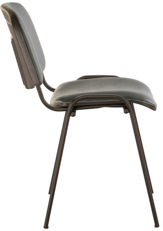 Стул для персонала и посетителей BRABIX "Iso CF-005", черный каркас, кожзам серый, 531979