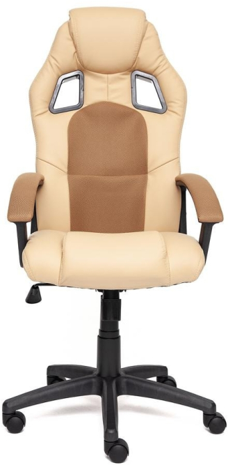 Кресло DRIVER кож/зам/ткань, бежевый/бронзозый, 36-34/21