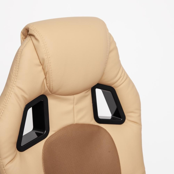 Кресло DRIVER кож/зам/ткань, бежевый/бронзозый, 36-34/21