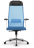 Кресло офисное МЕТТА "К-4-Т" хром, прочная сетка, сиденье и спинка регулируемые, голубое
