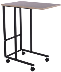 Стол BRABIX "Smart CD-014", 380х600х755 мм, ЛОФТ, на колесах, металл/ЛДСП дуб, каркас черный, 641884