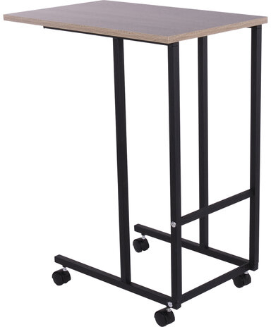 Стол BRABIX "Smart CD-014", 380х600х755 мм, ЛОФТ, на колесах, металл/ЛДСП дуб, каркас черный, 641884