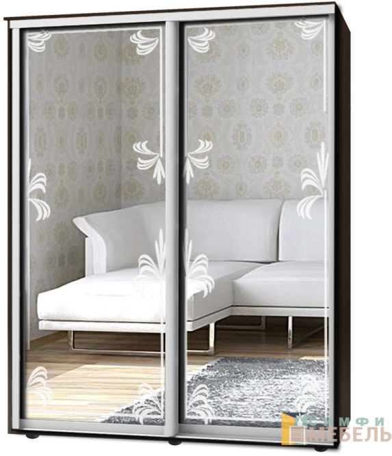 Шкаф-купе 2х дв Стандарт Пескоструй № 84+84