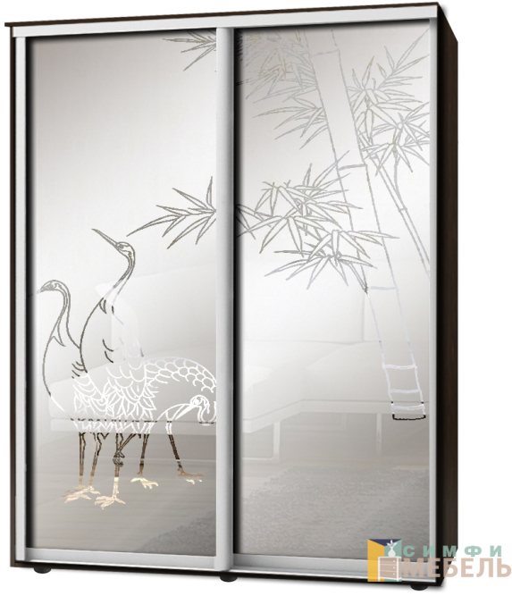 Шкаф-купе 2х дв Стандарт Пескоструй фон матовый № 88