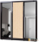 Шкаф купе 3х дв Комби 1 Венге светлый|Зеркало-2