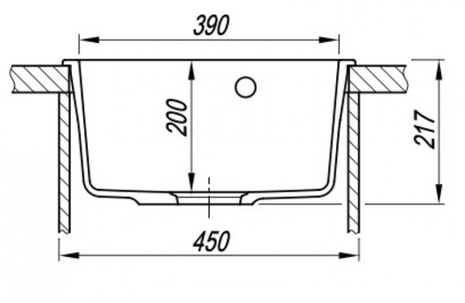 Мойка для кухни из искусственного камня Florentina Пьемонт 440