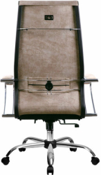 Кресло офисное МЕТТА "L1m 42", хром, сиденье и спинка мягкие, велюр, бежевое