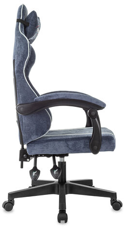 Кресло компьютерное BRABIX ''Shooter GM-123'', 2 подушки, ткань, синее/серое, 533212