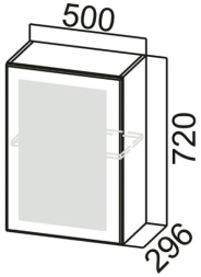 Шкаф навесной со стеклом Ш500с Грейвуд