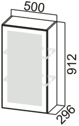 Шкаф навесной со стеклом Ш500с Грейвуд