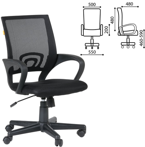 Кресло CH 696, с подлокотниками, черное, 7000799