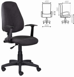 Кресло BRABIX "Comfort MG-321", регулируемая эргономичная спинка, ткань, серое, 532557