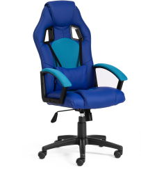 Кресло DRIVER кож/зам/ткань, синий/голубой, 36-39/23