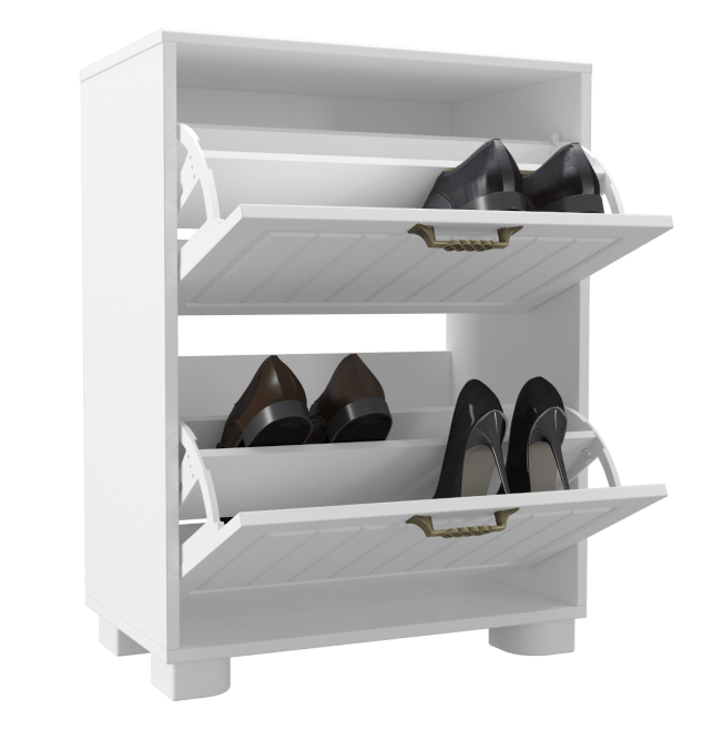 Тумба для обуви (обувница) «Монблан» МБ-33К белое дерево
