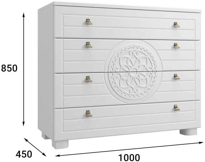 Комод «Монблан» МБ-37К белое дерево