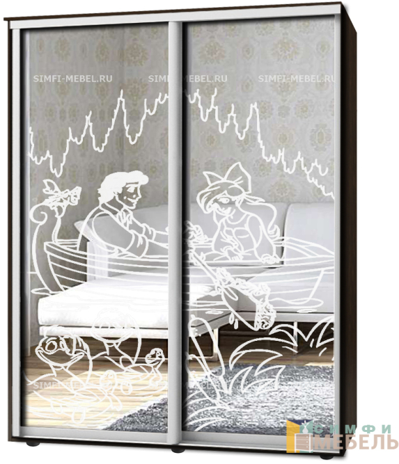 Шкаф-купе 2х дв Стандарт Пескоструй № 53