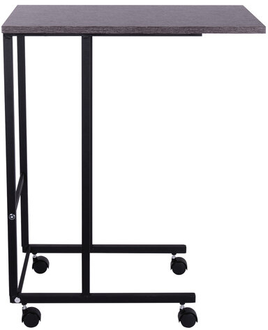 Стол BRABIX "Smart CD-014", 380х600х755 мм, ЛОФТ, на колесах, металл/ЛДСП ясень, каркас черный, 641885
