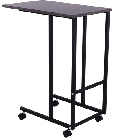 Стол BRABIX "Smart CD-014", 380х600х755 мм, ЛОФТ, на колесах, металл/ЛДСП ясень, каркас черный, 641885