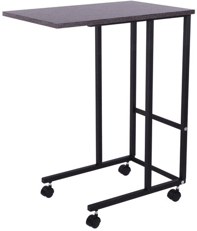Стол BRABIX "Smart CD-014", 380х600х755 мм, ЛОФТ, на колесах, металл/ЛДСП ясень, каркас черный, 641885