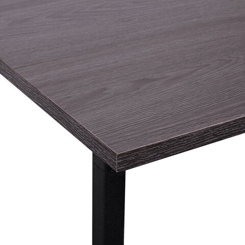 Стол BRABIX "Smart CD-014", 380х600х755 мм, ЛОФТ, на колесах, металл/ЛДСП ясень, каркас черный, 641885