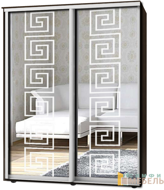 Шкаф-купе 2х дв Стандарт Пескоструй № 85+85