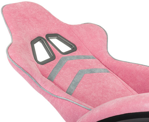 Кресло компьютерное BRABIX ''Shooter GM-123'', 2 подушки, ткань, розовое/серое, 533213