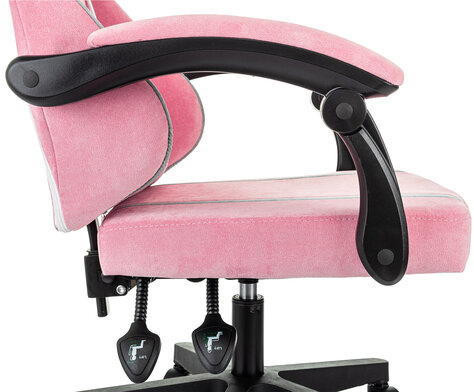 Кресло компьютерное BRABIX ''Shooter GM-123'', 2 подушки, ткань, розовое/серое, 533213