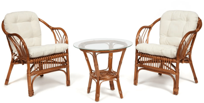 Террасный комплект NEW BOGOTA (2 кресла + стол, с подушками)