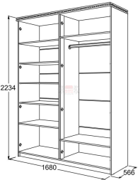 Шкаф 4-х дв. для одежды и белья Ольга 13