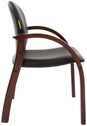 Кресло для приемных и переговорных CH-659, экокожа, черное матовое, 6066646