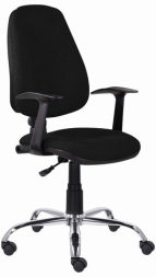 Кресло BRABIX "Comfort MG-322", хром, регулируемая эргономичная спинка, ткань, черное, 532558