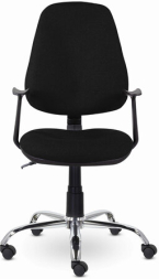 Кресло BRABIX "Comfort MG-322", хром, регулируемая эргономичная спинка, ткань, черное, 532558