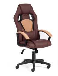Кресло DRIVER кож/зам/ткань, коричневый/бронзовый, 36-36/21