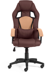 Кресло DRIVER кож/зам/ткань, коричневый/бронзовый, 36-36/21