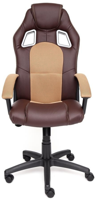 Кресло DRIVER кож/зам/ткань, коричневый/бронзовый, 36-36/21