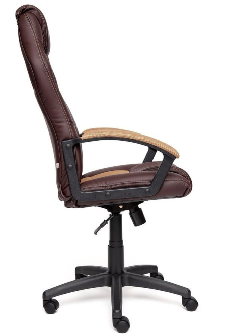 Кресло DRIVER кож/зам/ткань, коричневый/бронзовый, 36-36/21